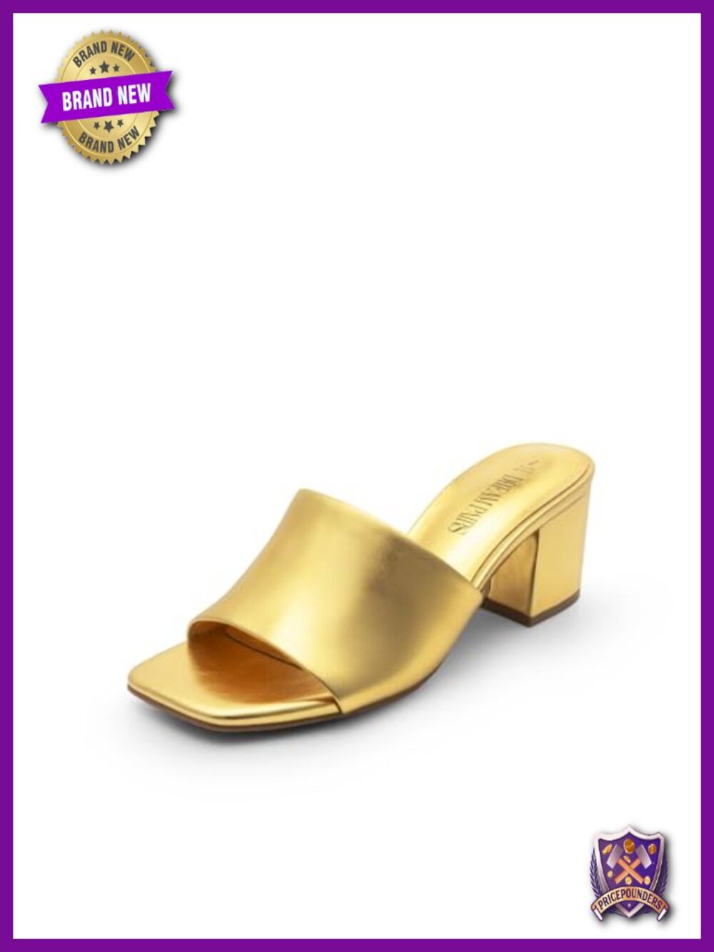 Square Open Toe Heels Sandals Low Block Chunky Heeled Sandals Slip on